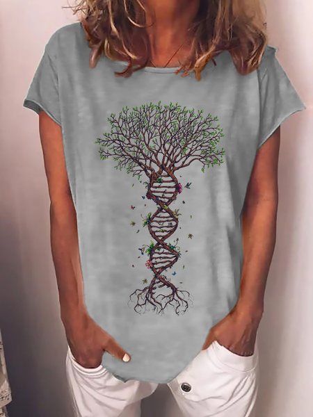 

DNA Tree of Life Classic Graphic Tee, Gray, T-shirts