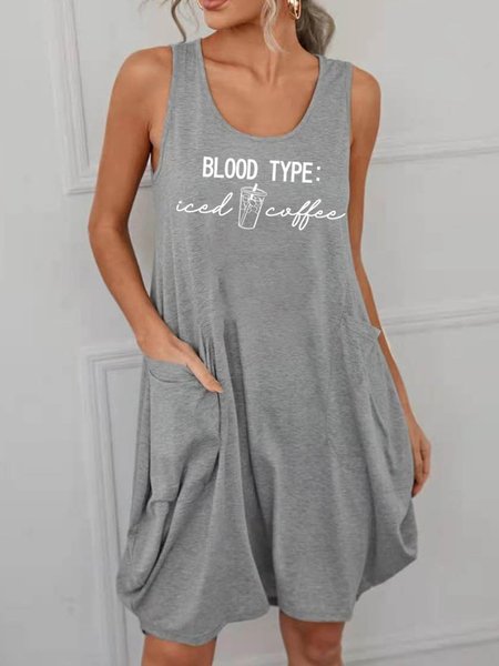 

Blood Type Iced Coffee Women Dress, Light gray, Casual Dress