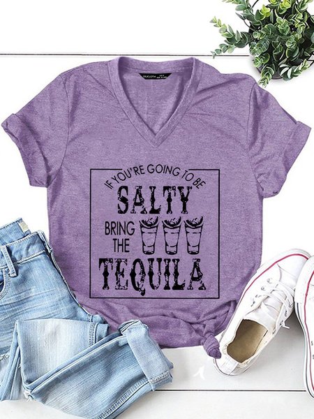 

If You're Going To Be Salty Bring The Tequila Women T-Shirt, Purple, T-shirts