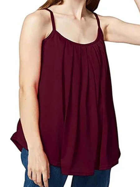 

a-line casual shirts & tops, Wine red, Tanks & Camis