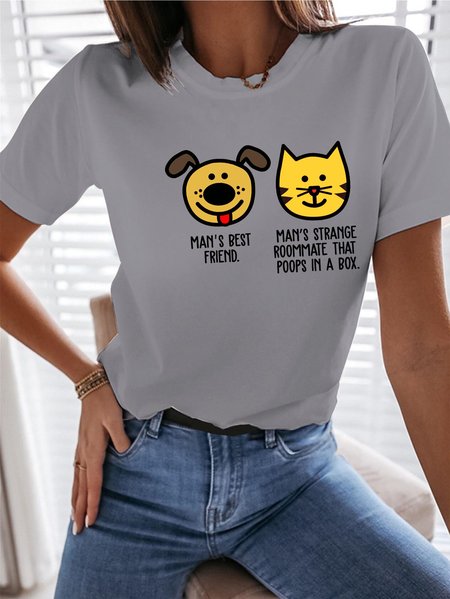 

DOG CAT T-Shirt, Gray, T-shirts