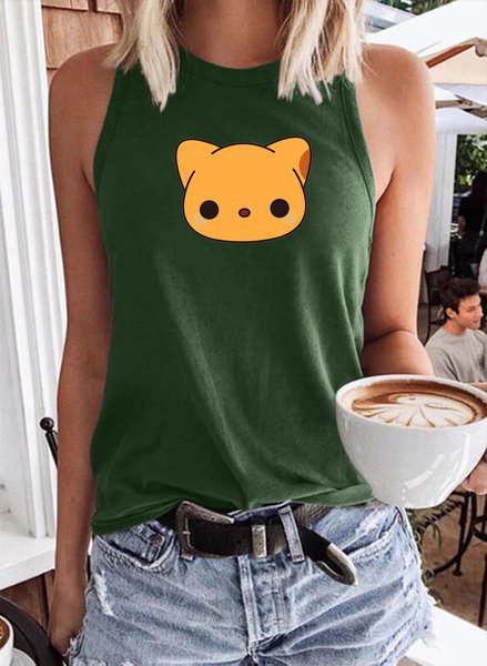 

Cat Tank Top, Dark green, Tank Tops