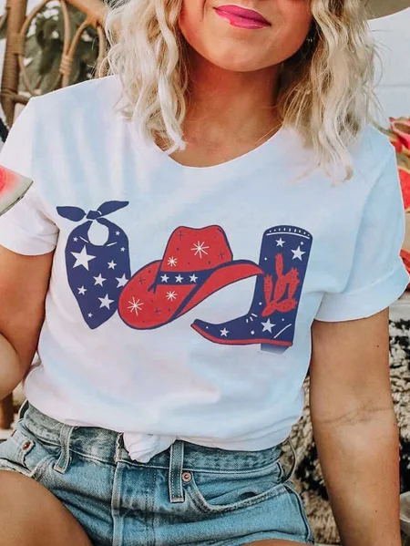 

Short Sleeve Crew Neck Shirts & Tops, White, T-shirts