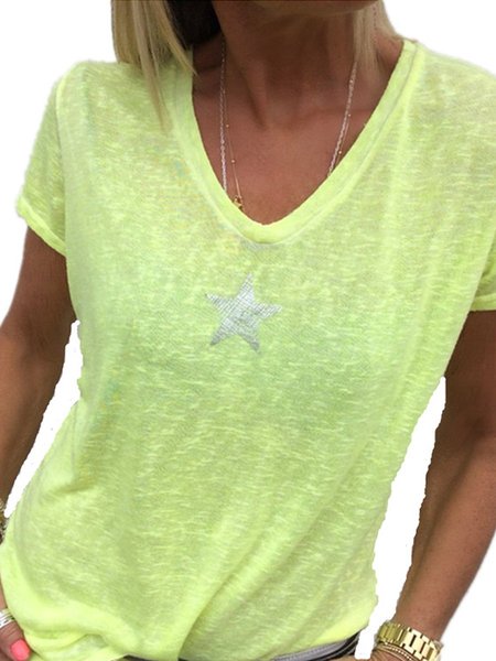 

Casual Short Sleeve Shirts & Tops, Yellow, T-Shirts