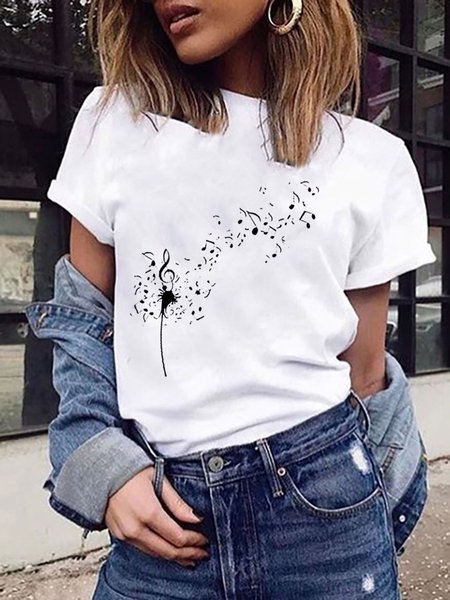 

Vintage Maniche Corte Farfalla Stampato Girocollo Casuale Top, Colore 6, T-Shirts