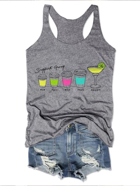 

Weekly Support Group Sleeveless Vests, Gray, Tank Tops