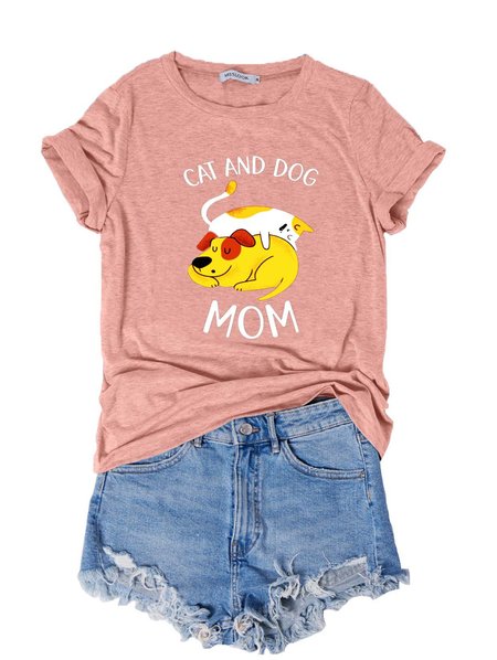 

Cat And Dog Mom T-Shirt, Brick red, T-shirts
