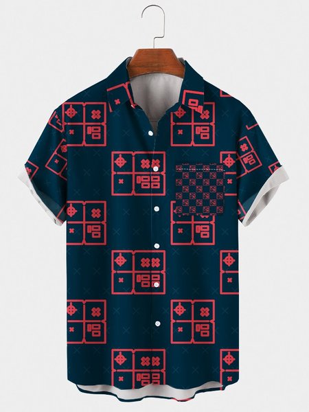 

Shirt Collar Casual Shirts & Tops, As picture, Men's Floral shirt