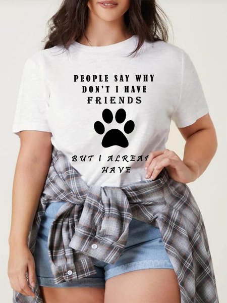 

Pet Lovers Plus Size Women's round neck T-shirt, White, Plus Size T-shirts