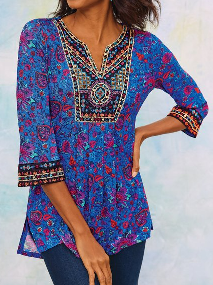 

More V Neck Holiday Shirts & Tops, Dark blue, Tops