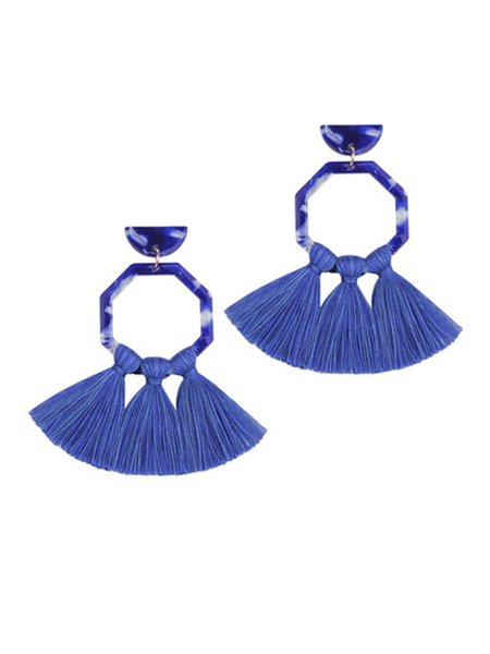 

Holiday Tassel Earrings, Blue, Earrings
