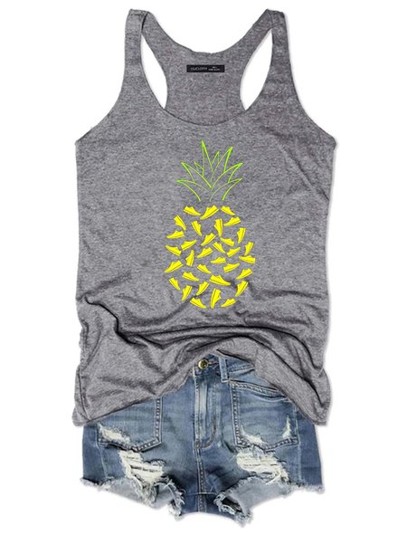 

Pineapple Shoes Tank Top, Gray, Tank Tops