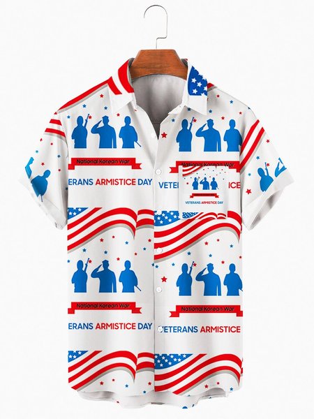

Shirt Collar Cotton-Blend Shirts & Tops, As picture, Men's Floral shirt