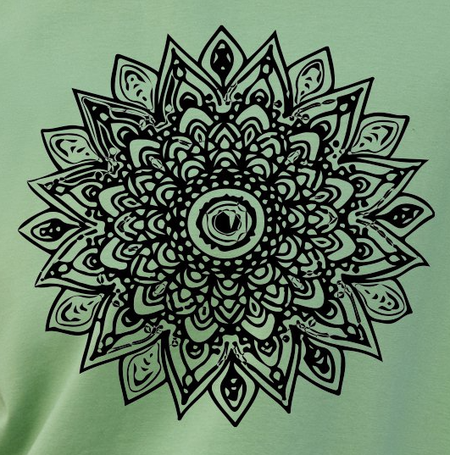 

Funny Mandala Print Shift Cotton-Blend Short Sleeve Crew Neck Shirts & Tops, Army green, T-shirts