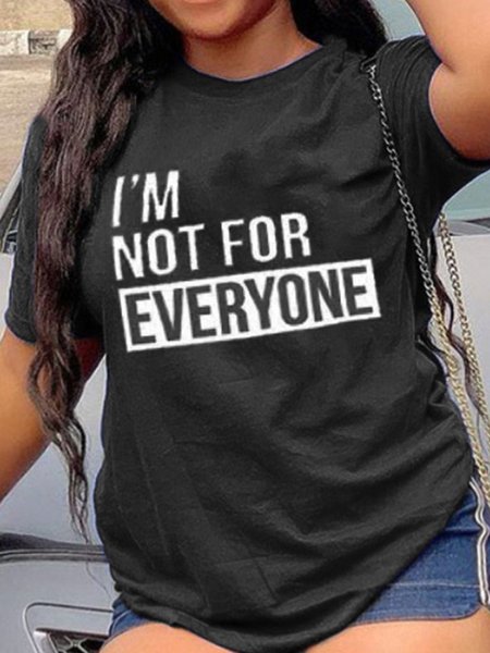 

Plus Size Cotton-Blend Crew Neck Shirts & Tops, Black, Plus Size T-shirts