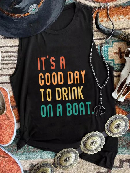 

It Is A Good Day To Drink On A Boat Tank, Black, Tank Tops