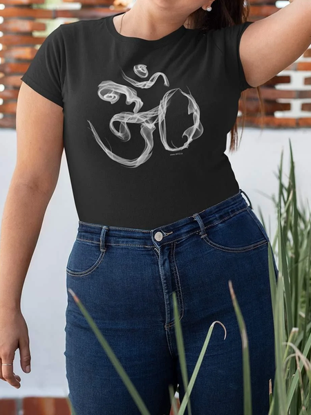 

Om Smoke Plus Size T Shirt, Black, Plus Size T-shirts