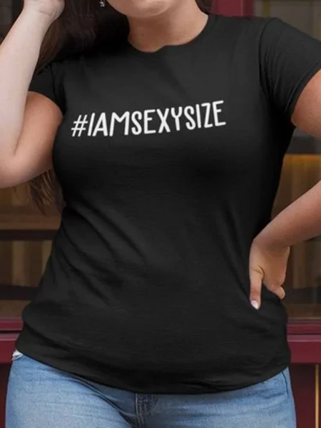 

Im Sexy Size Plus Size Graphic Tee, Black, Plus Size T-shirts