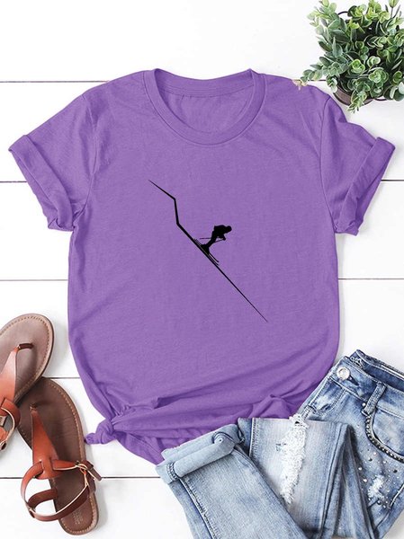 

Skiing Women's T-shirt, Purple, T-shirts