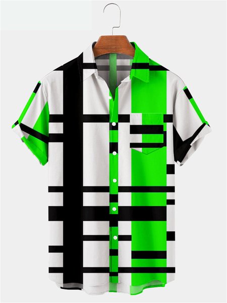 

Shirt Collar Dresses Length Shirts & Tops, Green, Men's Floral shirt