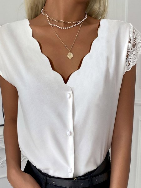 

Semplice Pizzo Camicie & Top, Bianco, Blouses & Shirts