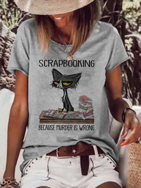 

Cat Shirts & Tops, Gray, T-shirts