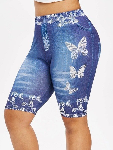 

Casual Sheath Pants, Blue, Shorts