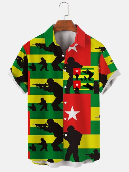 

Casual Shirts & Tops, As picture, Men's Floral shirt