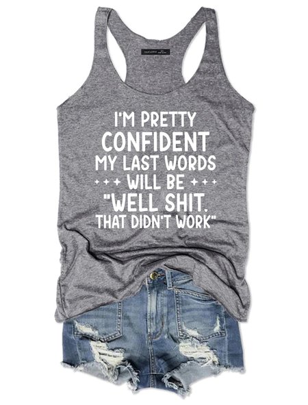 

My Last Words Tank Top, Gray, Tank Tops