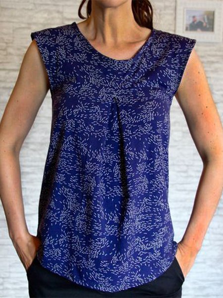 

Cold Shoulder Crew Neck Tops, Navyblue, Tops