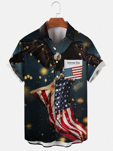 

Shirt Collar Casual Shirts & Tops, As picture, Men's Floral shirt