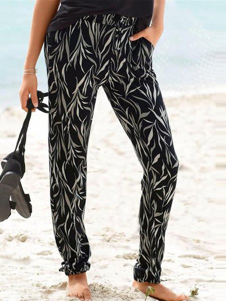 

Pantaloni Casuale Tasche Stampato, Nero, Pants