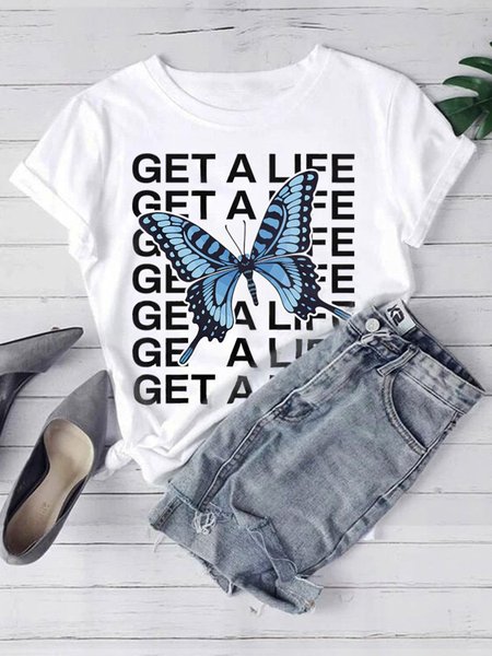

GET A LIFE BORBOLETA Shirts & Tops, White, T-shirts