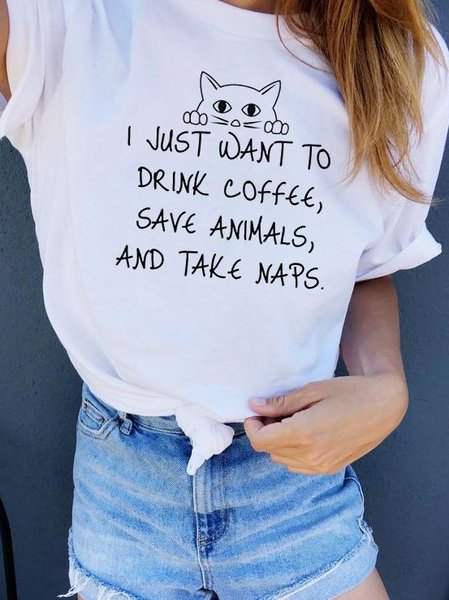 

Cotton-Blend Crew Neck Shift Holiday Shirts & Tops, White, T-Shirts
