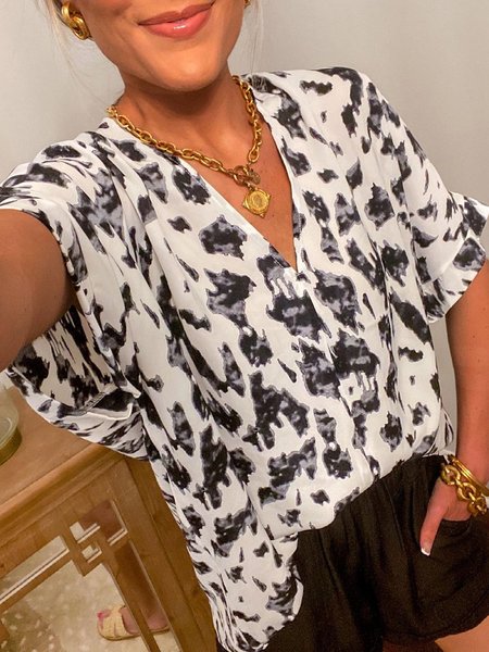 

Leopard Casual Shirts & Tops, As picture, Tops