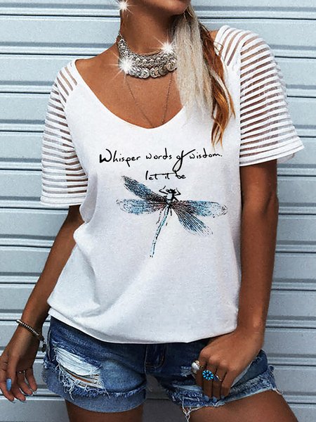 

Casuale Scollo a V Camicie & Top, Bianco, Blouses & Shirts