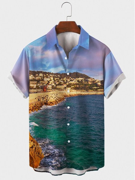 

Sea Printed Shirts & Tops, Blue, Men's Floral shirt