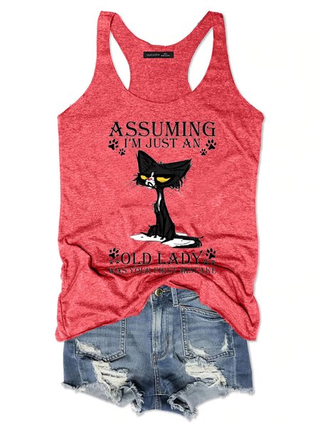 

Assuming I M Just An Old Lady Was Your First Mistake Women Vests, Rose red, Tank Tops
