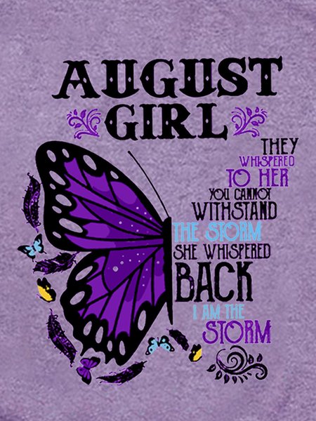 

august girl Crew Neck T-Shirts & Tee, Purple, T-shirts