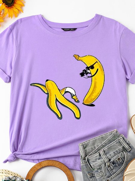

Banana Photographer Women's Shift Casual Shirts & Tops, Purple, T-shirts