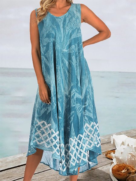 

Women's Casual Summer Sleeveless Loose Caftan Maxi Tent Dresses, Lightblue, Casual Dresses