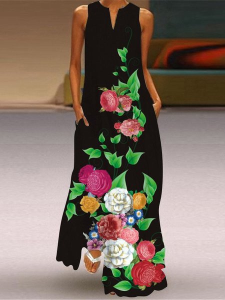 Senza Maniche Stampato Gonna Casuale, Dresses
