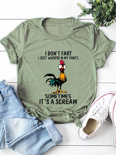 

I Don't Fart Short Sleeve Cotton-Blend T-shirt, Army green, T-shirts