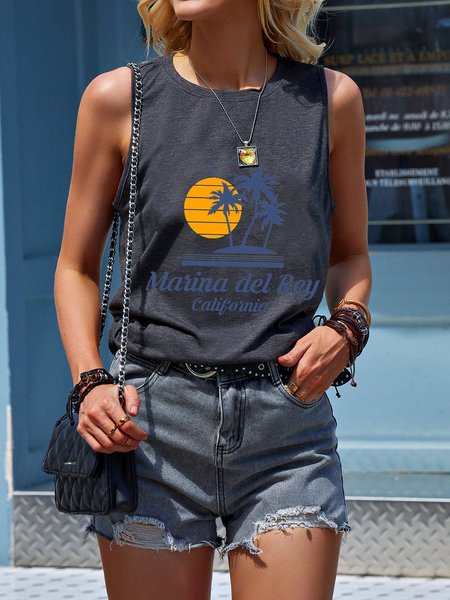 

MARINA DEL REY CALIFORNIA Crew Neck Vests, Deep gray, Tank Tops