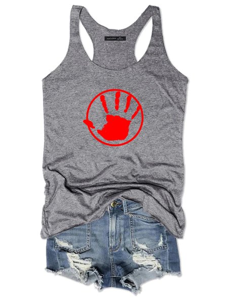 

Handprint printed T-shirt, Gray, Tank Tops