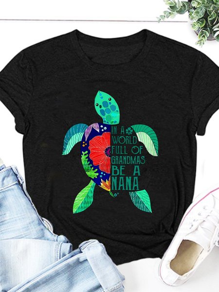 

In a world full of grandmas be a nana turtle T-Shirts & Tee, Black, T-shirts