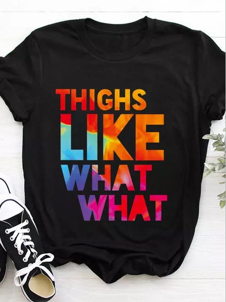 

Thighs Like What What, Black, Plus Size T-shirts