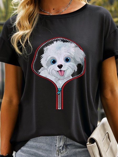 

Funny Dogs Animal Shirts & Tops, Black, T-shirts