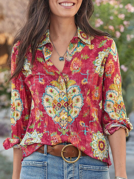 

Vintage Shirt Collar Shirts & Tops, As picture, Blouses & Shirts