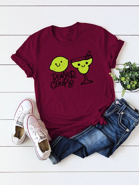 

Power Couple Lemon Funny Graphics Tee, Wine red, T-shirts